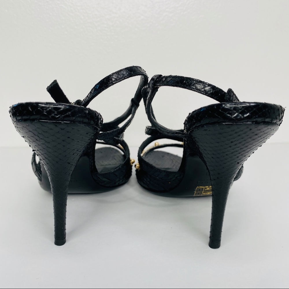 Gucci Green Snakeskin Strappy Python Sandals 6b - image 5